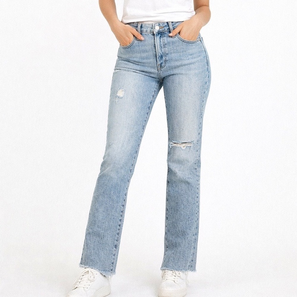 Z1 Madewell The Perfect Vintage‎ Jean Light Wash Distressed Raw Hem Size 26